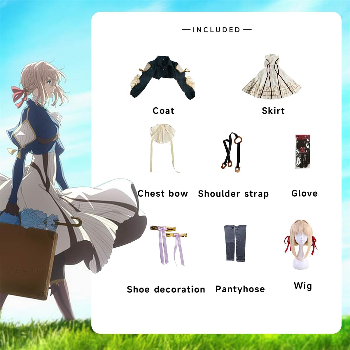 ヴァイオレット・エヴァーガーデン　コスプレ衣装　ウィッグ・スタンド付き Amazon.co.jp: ヴァイオレット コスプレ衣装 ヴァイオレット·エヴァー